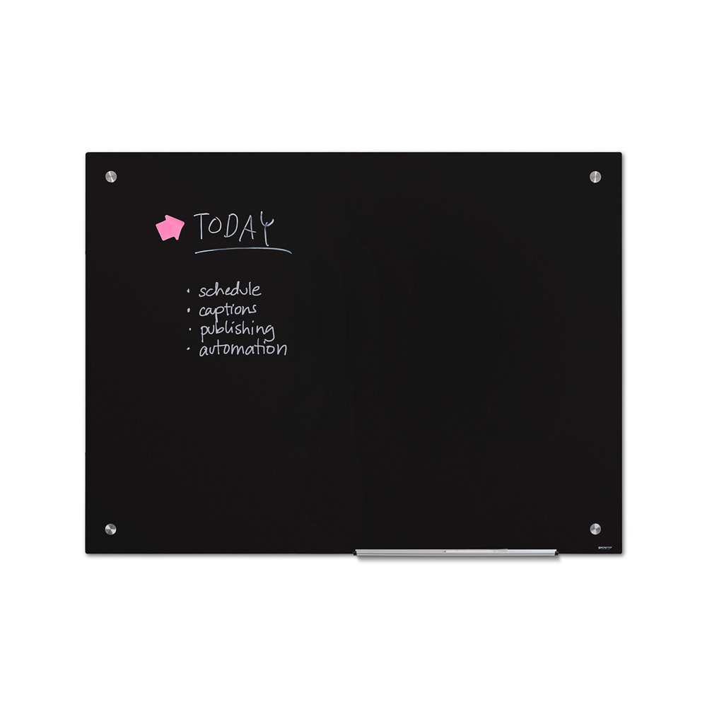 Scritto® Tableau De Verre Noir 90 x 120 cm
