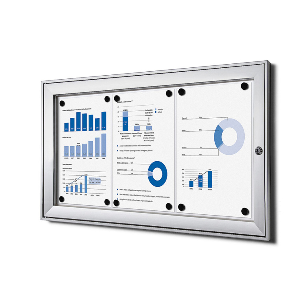 Vitrine Intérieure Verrouillable SCS 3x A4