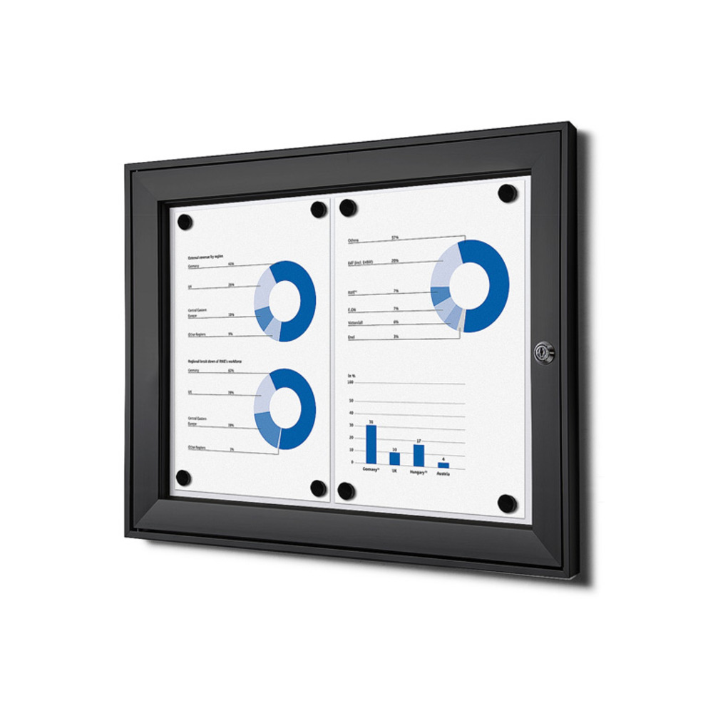 Vitrine Intérieure Verrouillable SCS 2x A4 Noir