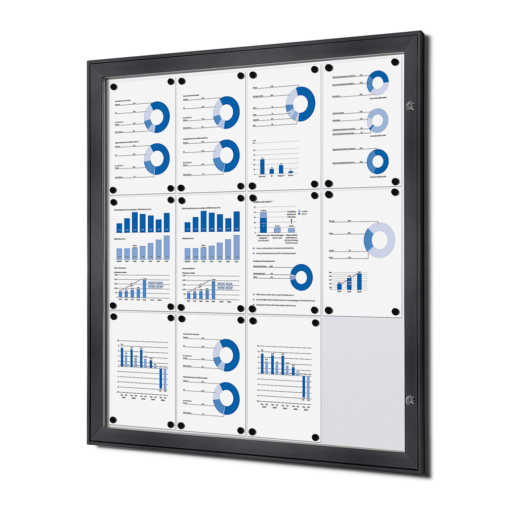Vitrine Intérieure Verrouillable 12x A4 Anthracite