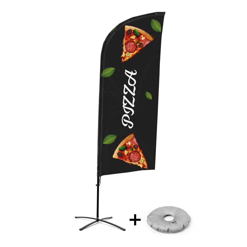 Ensemble Complet De Beach Flag Alu Wind Pizza Croissilion