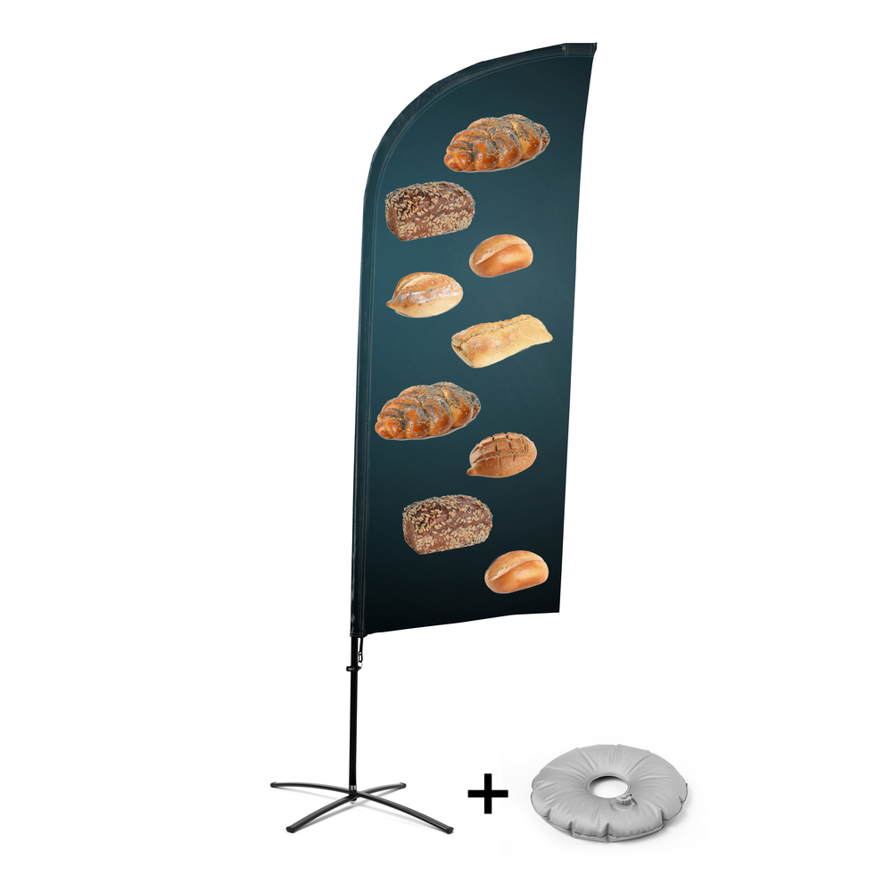 Ensemble Complet De Beach Flag Alu Wind Pain Croissilion