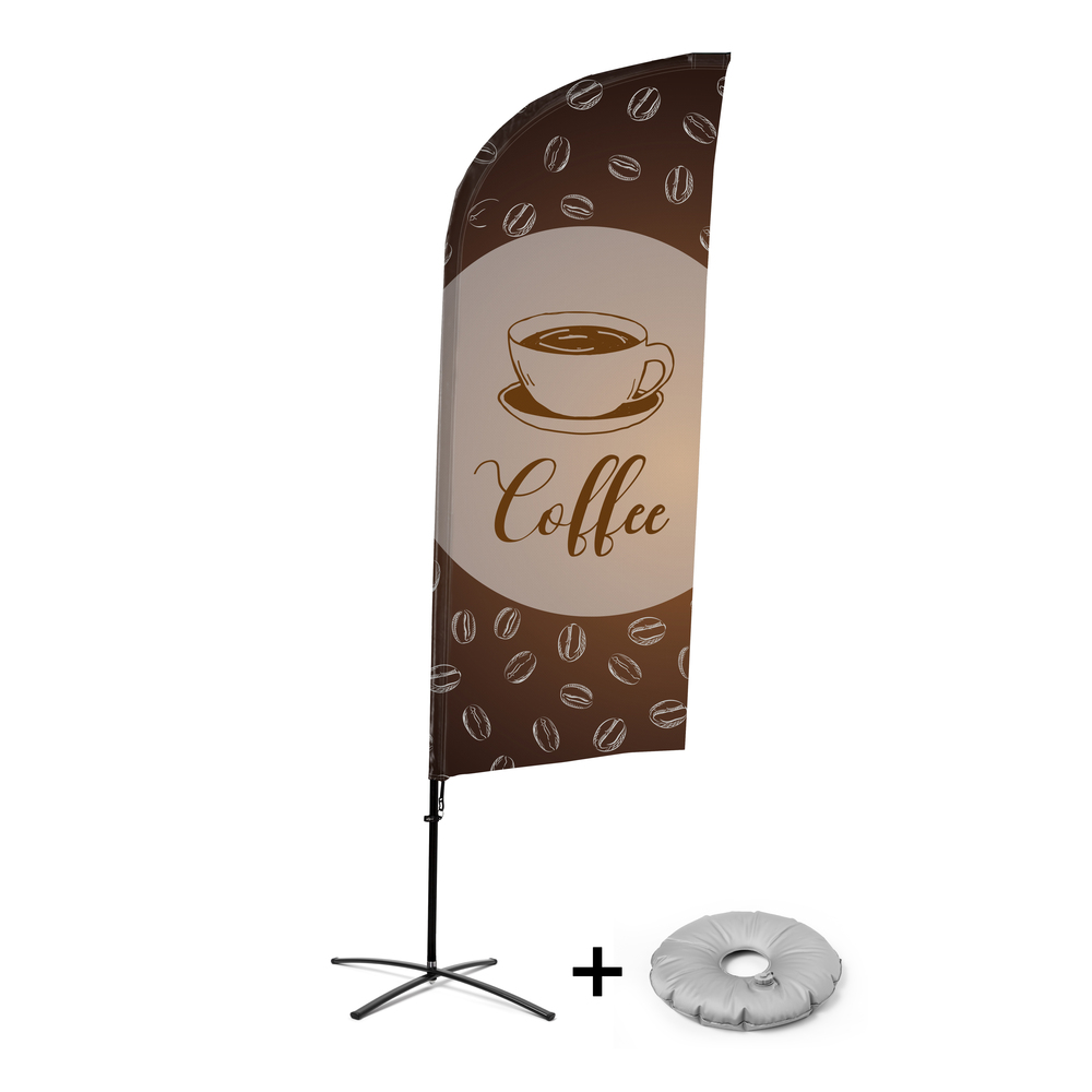 Ensemble Complet De Beach Flag Alu Wind Café Anglais Croissilion