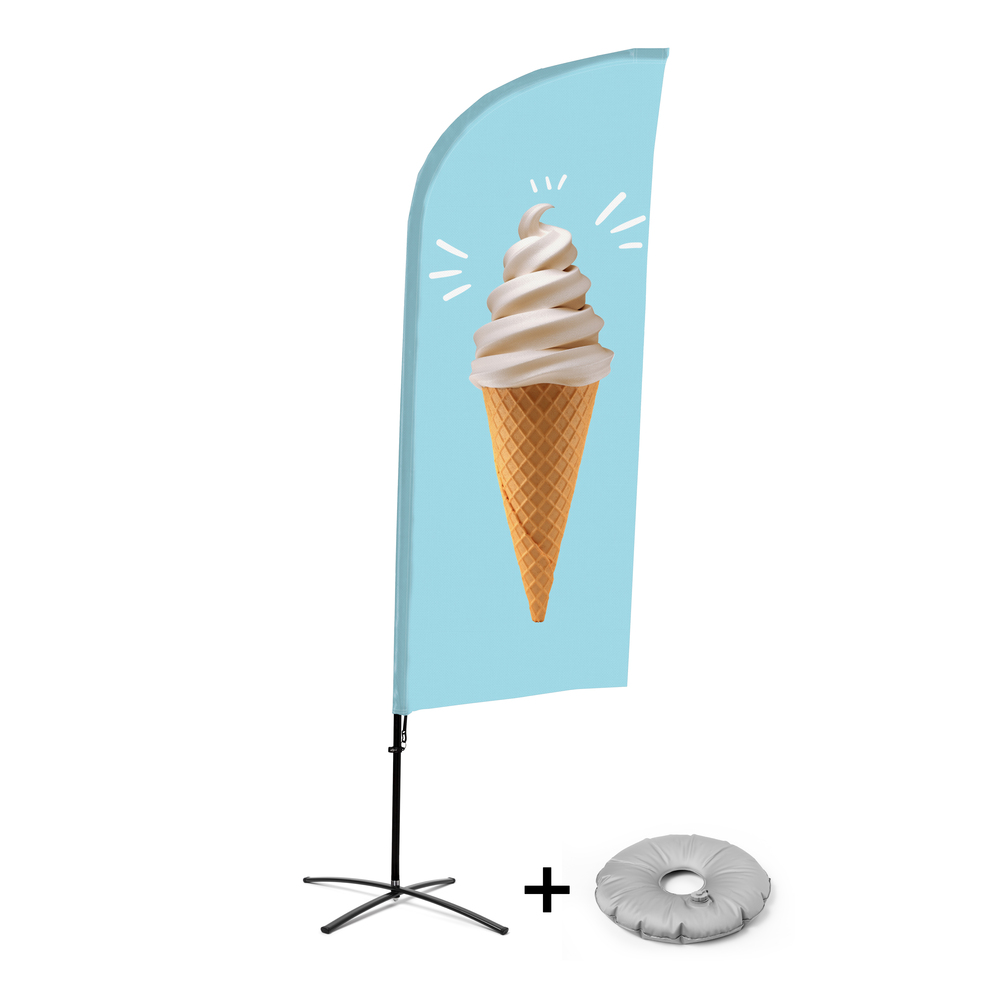 Ensemble Complet De Beach Flag Alu Wind Glace Croissilion
