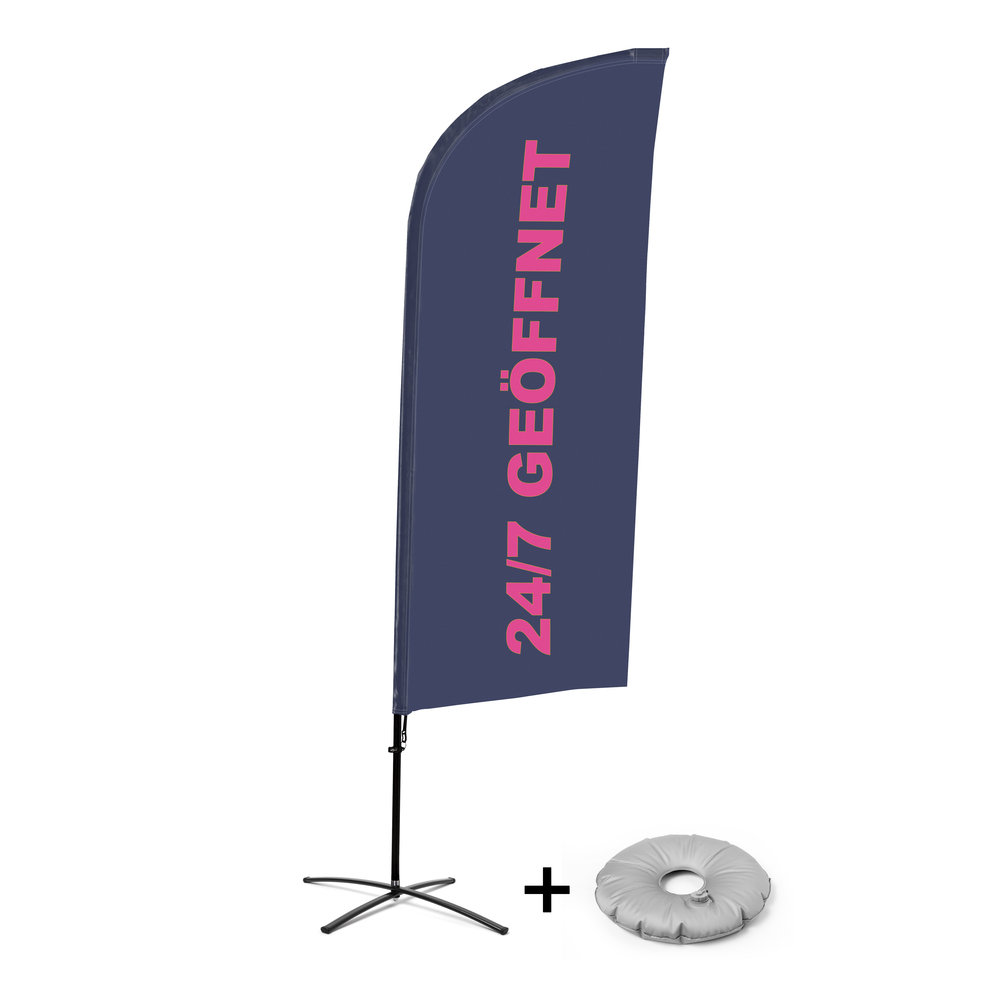 Ensemble Complet De Beach Flag Alu Wind Ouvert 24/7 Allemand Croissilion