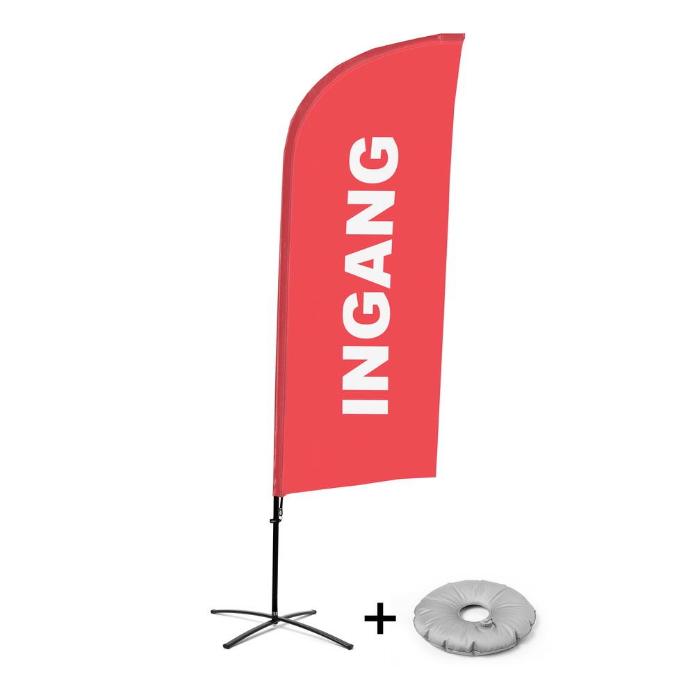Ensemble Complet De Beach Flag Alu Wind Entrée Rouge Néerlandais Croissilion