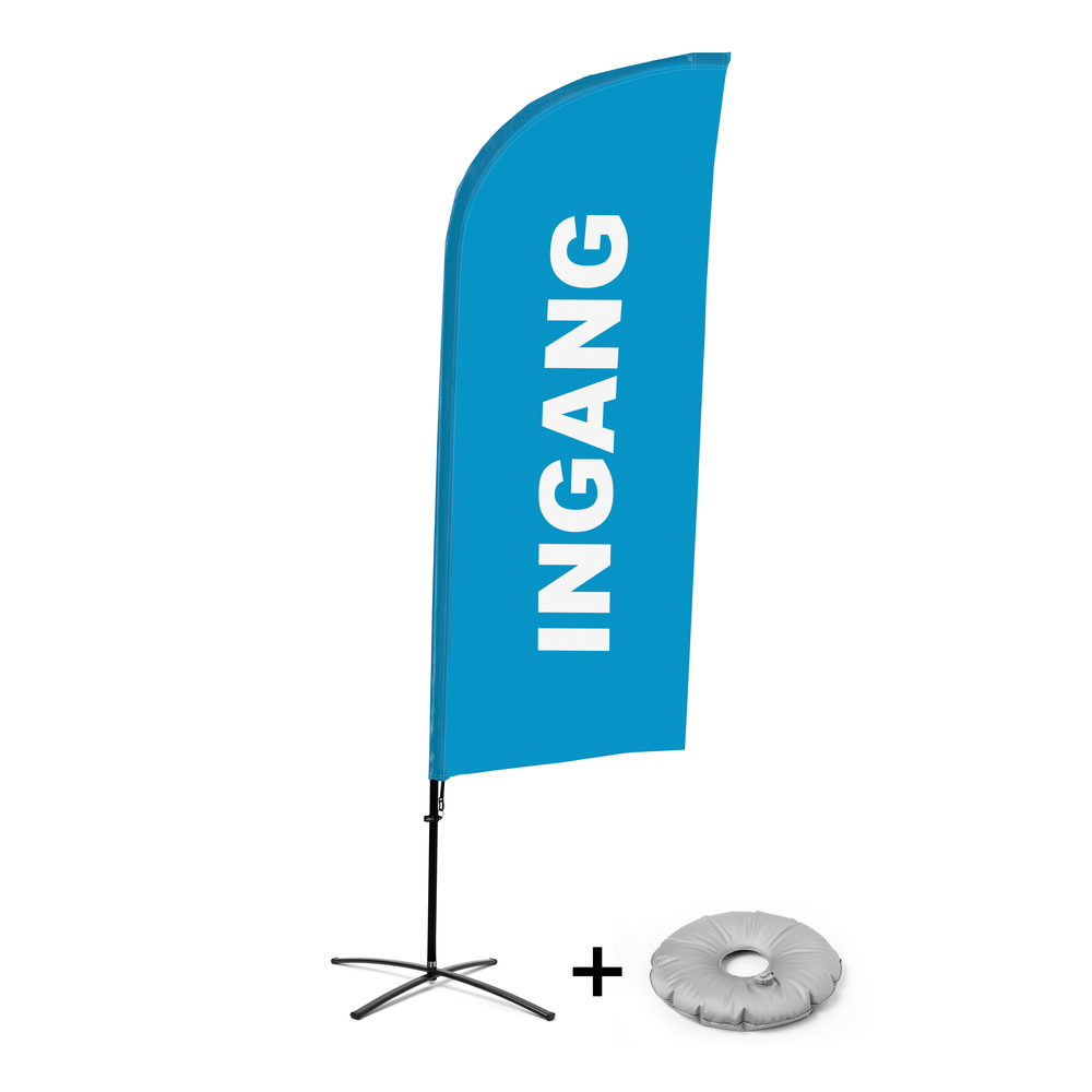 Ensemble Complet De Beach Flag Alu Wind Entrée Bleu Néerlandais Croissilion