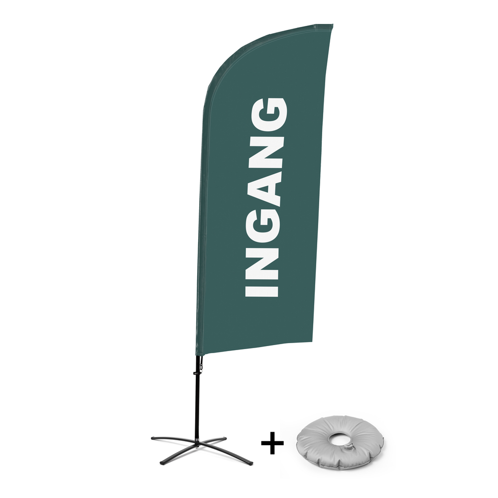 Ensemble Complet De Beach Flag Alu Wind Entrée Gris Néerlandais Croissilion