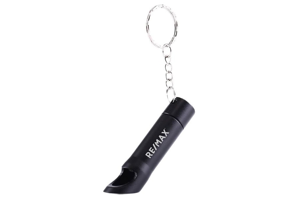 Porte-clés en aluminium, lampe de poche 3 LED blanches et décapsuleur