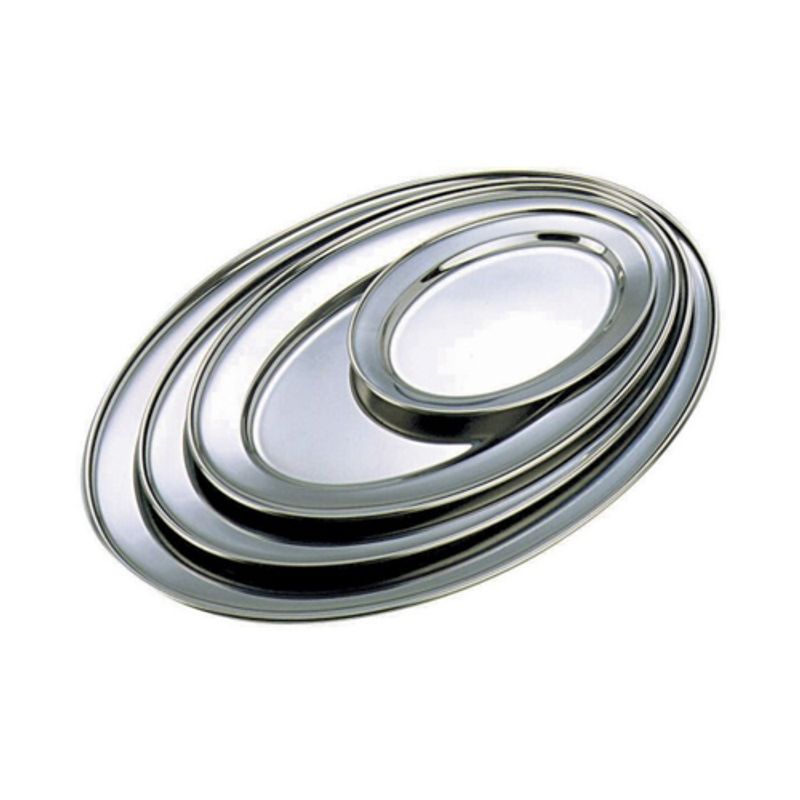 Stainless Steel Flat Oval Dish (35.5cm)