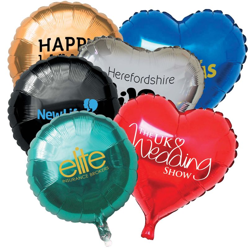 Metallic Foil Balloons (18Inch) - Rounds & Hearts