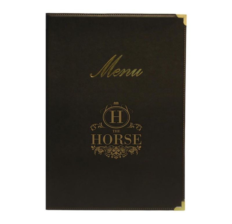 Classic A5 Menu Holder Black 4 Pages
