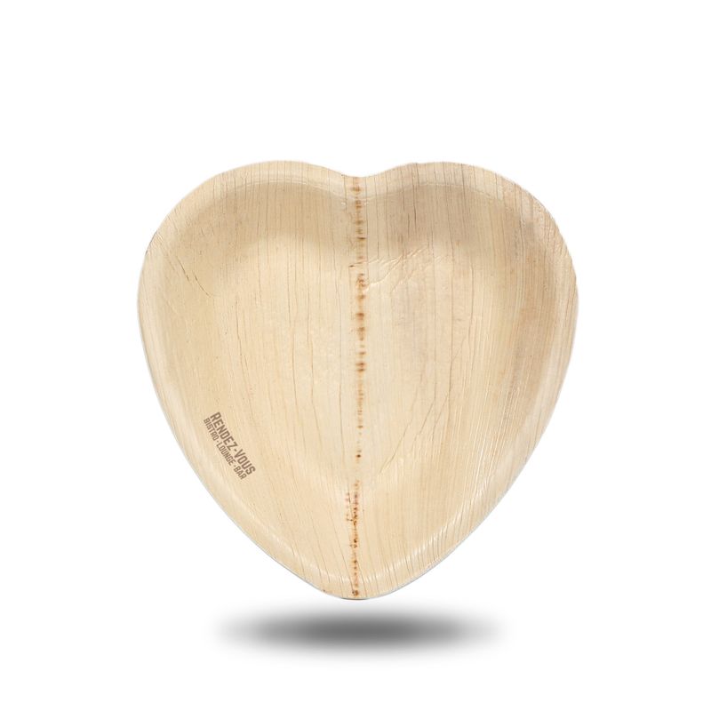 Heart Shape Palm Leaf Plate (16cm)