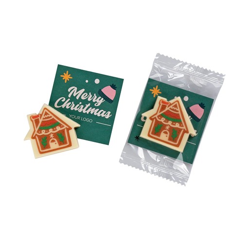 CARTE PUBLICITAIRE - MAISONNETTE EN CHOCOLAT