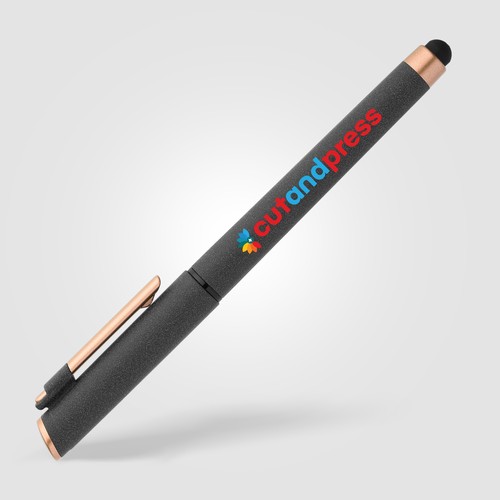 Stylo gel stylet York, plastique recyclé, finition bronze